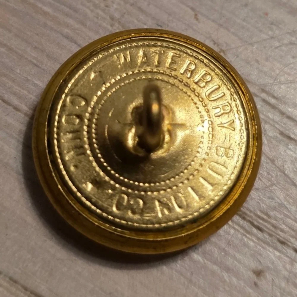 14 Vtg Waterbury Button Gold Tone Crest Letter P Police Blazer Buttons USA